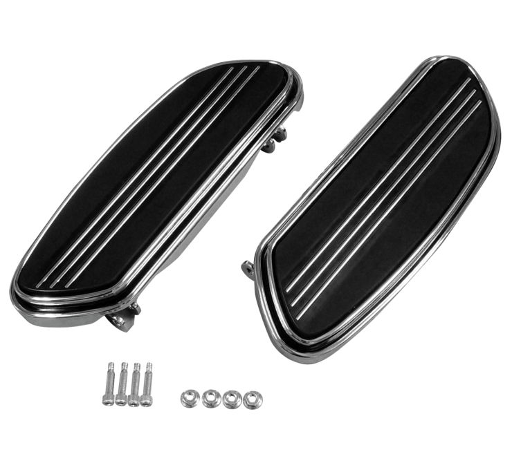 BC Chrome Front Driver Floorboard Set Anti Vibration Harley Dyna Softail Touring 1