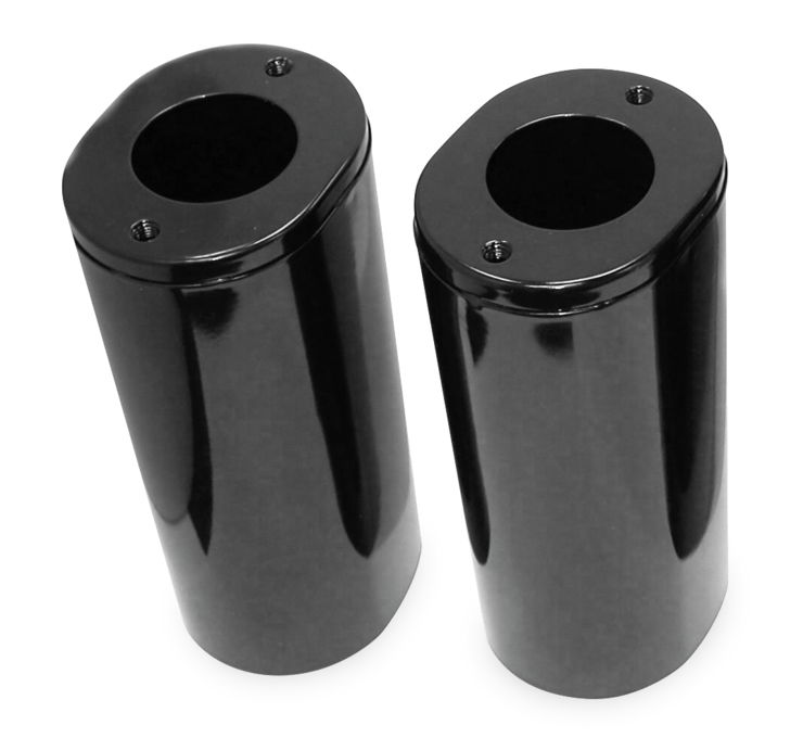 BC Black Fork Slider Tube Covers 6.63" Standard for Harley FL FLH FLT FLHT