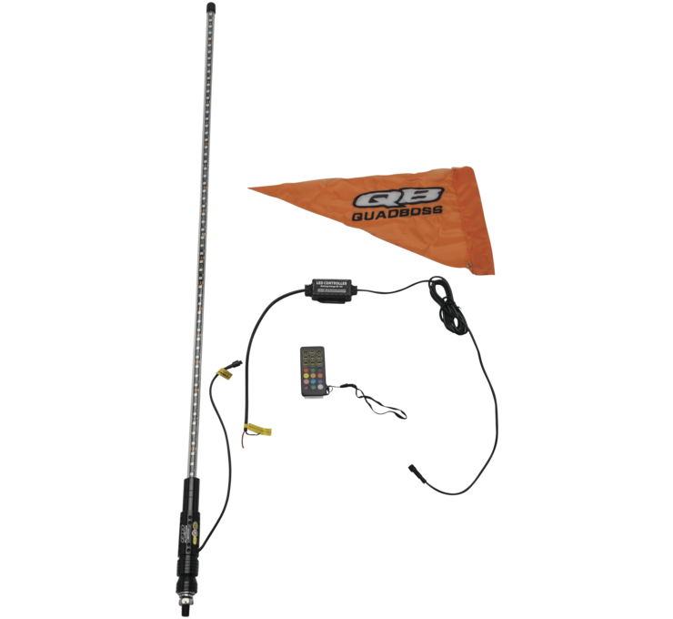 QuadBoss Clear 4" Dual Accent Light Whip w Bluetooth 1