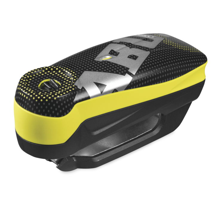Abus Detecto 7000 RS1 Pixel Yellow Motorcycle Brake Disc Lock Alarm Level 13