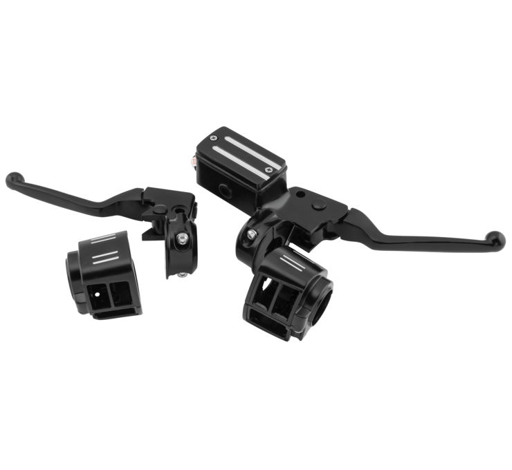 BC Black Handle Bar Controls Kit .5" Bore No Switches for Harley Softail Fatboy 1