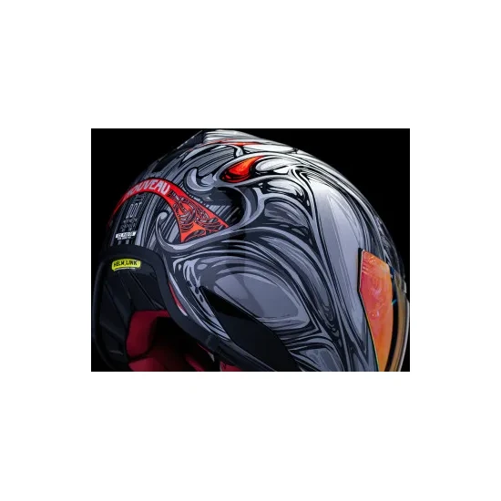 Icon Adult Domain Nouveau Helmet Full Face | XS S M L XL 2XL 3XL | Silver Blue 5
