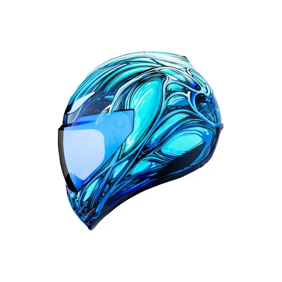 Icon Adult Domain Nouveau Helmet Full Face | XS S M L XL 2XL 3XL | Silver Blue 16