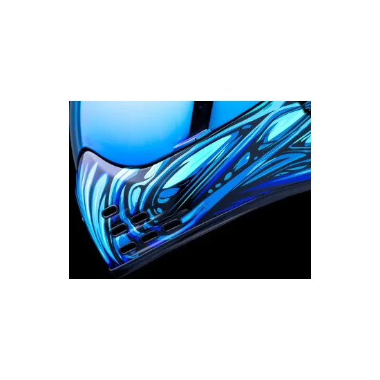 Icon Adult Domain Nouveau Helmet Full Face | XS S M L XL 2XL 3XL | Silver Blue 14