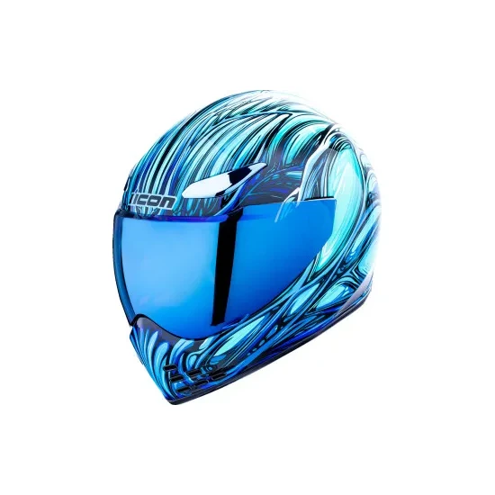 Icon Adult Domain Nouveau Helmet Full Face | XS S M L XL 2XL 3XL | Silver Blue 30