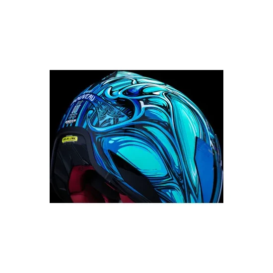Icon Adult Domain Nouveau Helmet Full Face | XS S M L XL 2XL 3XL | Silver Blue 20