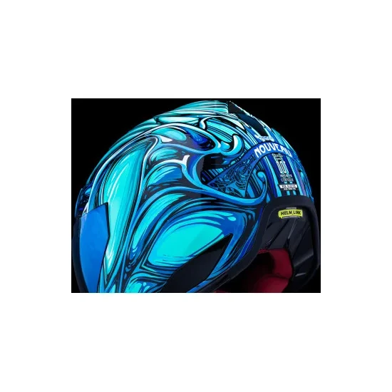 Icon Adult Domain Nouveau Helmet Full Face | XS S M L XL 2XL 3XL | Silver Blue 19