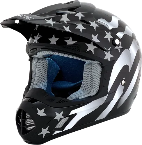 AFX Adult FX-17 Flag Helmet MX | 3XL 4XL | Black White Blue Red