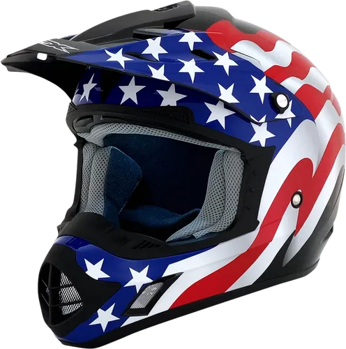 AFX Adult FX-17 Flag Helmet MX | 3XL 4XL | Black White Blue Red
