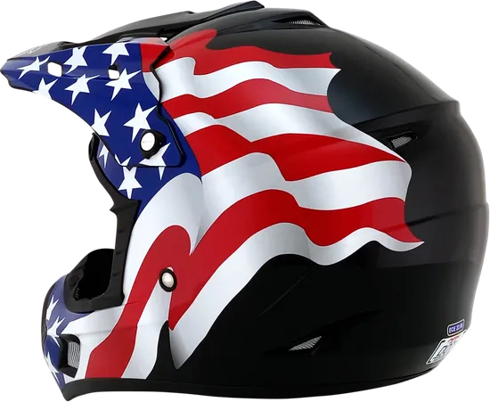 AFX Adult FX-17 Flag Helmet MX | 3XL 4XL | Black White Blue Red