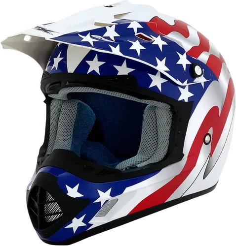 AFX Adult FX-17 Flag Helmet MX | 3XL 4XL | Black White Blue Red