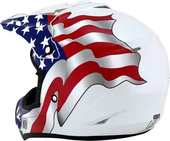 AFX Adult FX-17 Flag Helmet MX | 3XL 4XL | Black White Blue Red