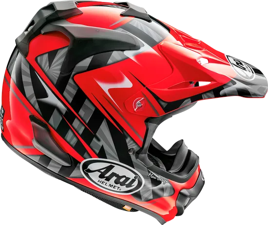 Arai Adult VX-Pro4 Scoop Helmet MX | XS S M XL | Red Yellow 4