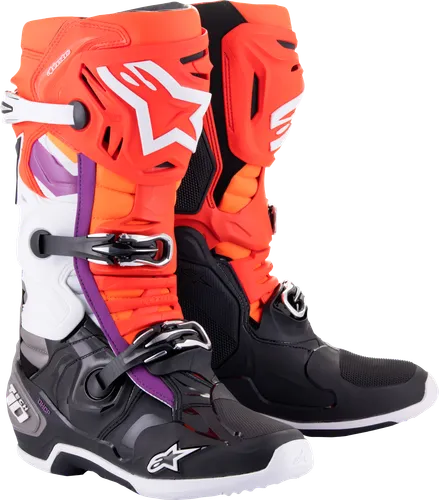 Alpinestars Tech 10 Boots Adult 7 8 9 10 11 12 13 14 Yellow Black Red Purple Pink White Blue Orange Fluorescent Red Navy 85