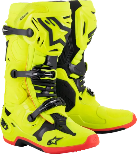 Alpinestars Tech 10 Boots Adult 7 8 9 10 11 12 13 14 Yellow Black Red Purple Pink White Blue Orange Fluorescent Red Navy 113