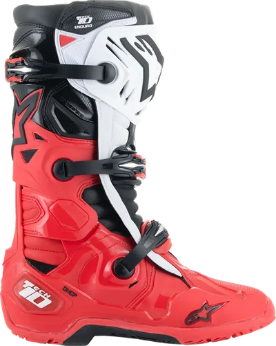 Alpinestars Tech 10 Enduro Boots Adult 7 8 9 10 11 12 13 14 Black White Fluorescent Orange Bright Red 17