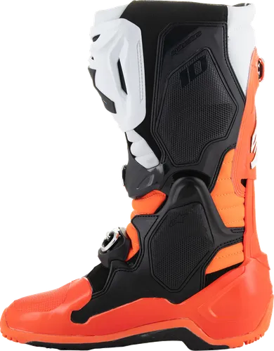 Alpinestars Tech 10 Enduro Boots Adult 7 8 9 10 11 12 13 14 Black White Fluorescent Orange Bright Red 13