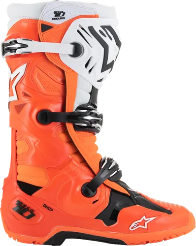 Alpinestars Tech 10 Enduro Boots Adult 7 8 9 10 11 12 13 14 Black White Fluorescent Orange Bright Red 29