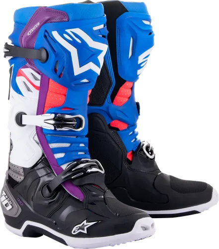Alpinestars Tech 10 Supervented Boots Adult 7 8 9 10 11 12 13 14 Rainbow Black White Blue Red Orange Fluorescent Orange Purple Pink Fluorescent Yellow 76