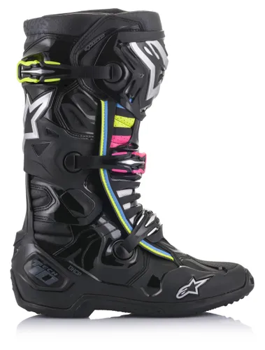Alpinestars Tech 10 Supervented Boots Adult 7 8 9 10 11 12 13 14 Rainbow Black White Blue Red Orange Fluorescent Orange Purple Pink Fluorescent Yellow 33