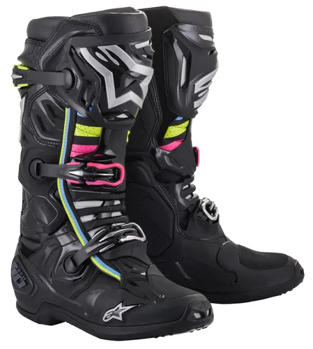 Alpinestars Tech 10 Supervented Boots Adult 7 8 9 10 11 12 13 14 Rainbow Black White Blue Red Orange Fluorescent Orange Purple Pink Fluorescent Yellow 31