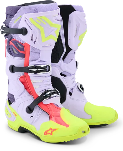 Alpinestars Tech 10 Supervented Boots Adult 7 8 9 10 11 12 13 14 Rainbow Black White Blue Red Orange Fluorescent Orange Purple Pink Fluorescent Yellow 115