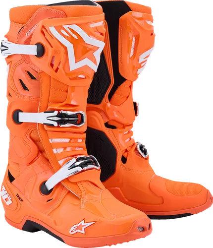 Alpinestars Tech 10 Supervented Boots Adult 7 8 9 10 11 12 13 14 Rainbow Black White Blue Red Orange Fluorescent Orange Purple Pink Fluorescent Yellow 9