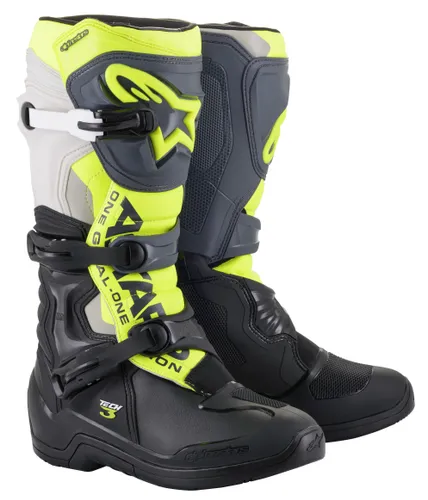 Alpinestars Tech 3 Boots Adult 6 7 8 9 10 11 12 13 14 Black Gray Red White Blue Yellow Fluorescent Yellow 14