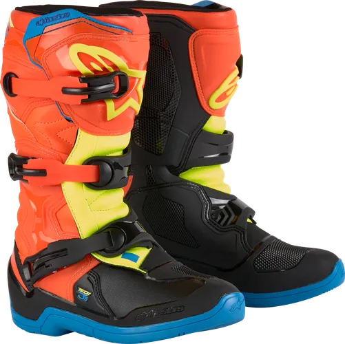 Alpinestars Tech 3S Boots Youth 4 6 7 8 Black White Red Blue Orange Yellow Pink 30
