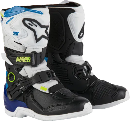 Alpinestars Tech 3S Kids Boots Kids 10 11 12 13 Blue Fluorescent Yellow Fluorescent Orange Black White Red 8