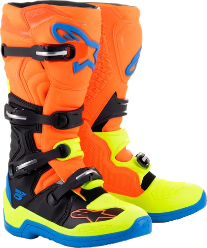 Alpinestars Tech 5 Boots Adult 5 6 7 8 9 10 11 12 13 14 15 16 Black Blue Fluorescent Yellow Fluorescent Orange White Red Gray 3