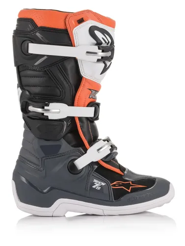 Alpinestars Tech 7S Youth Boots Youth 4 6 7 8 Black Gray White Fluorescent Orange Silver 29
