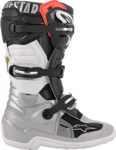 Alpinestars Tech 7S Youth Boots Youth 4 6 7 8 Black Gray White Fluorescent Orange Silver 26