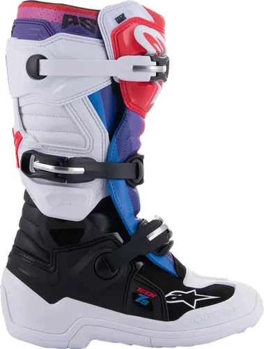 Alpinestars Youth Tech 7S Boots Youth 4 6 7 8 Black Gray Red Yellow White Rainbow 60