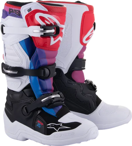 Alpinestars Youth Tech 7S Boots Youth 4 6 7 8 Black Gray Red Yellow White Rainbow 17