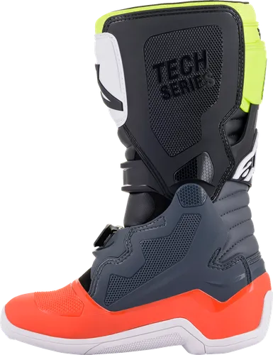 Alpinestars Youth Tech 7S Boots Youth 4 6 7 8 Black Gray Red Yellow White Rainbow 35