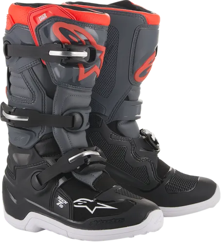 Alpinestars Youth Tech 7S Boots Youth 4 6 7 8 Black Gray Red Yellow White Rainbow 3