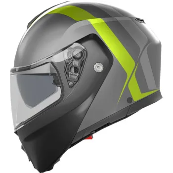 AGV Adult Streetmodular Resia Helmet Modular | M XL 2XL | Black Gray Fluorescent Yellow