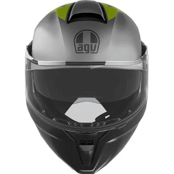 AGV Adult Streetmodular Resia Helmet Modular | M XL 2XL | Black Gray Fluorescent Yellow