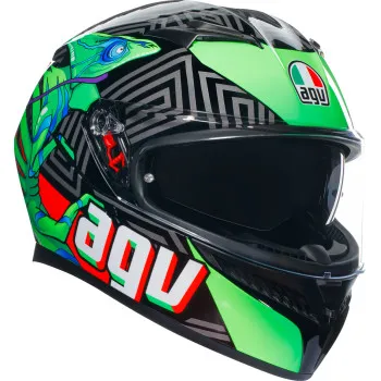 AGV Adult K3 Kamaleon Helmet Full Face | S M L XL 2XL | Black Green Red
