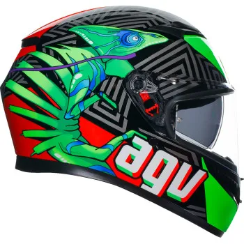 AGV Adult K3 Kamaleon Helmet Full Face | S M L XL 2XL | Black Green Red