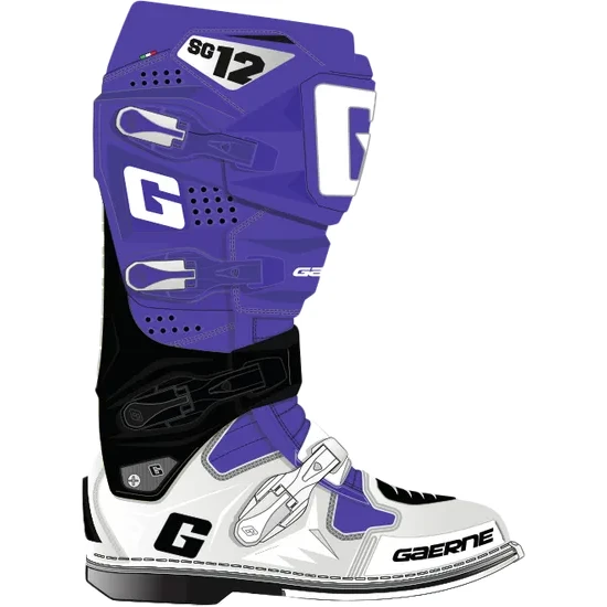 Gaerne SG-12 Boots '25 Adult 8 9 10 11 12 13 Teal White Purple Black Yellow Red Blue Gray Orange 75