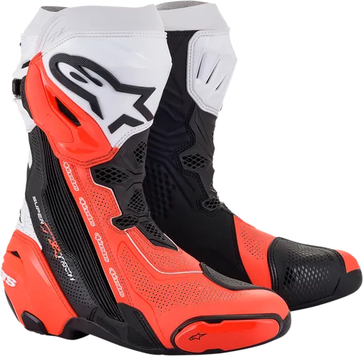 Alpinestars Supertech R Vented Boots Adult 10.5 11.5 12 12.5 4 5 6 6.5 7.5 8 9 9.5 Black White Gray Blue Fluorescent Yellow Red Orange Fluorescent Red 4