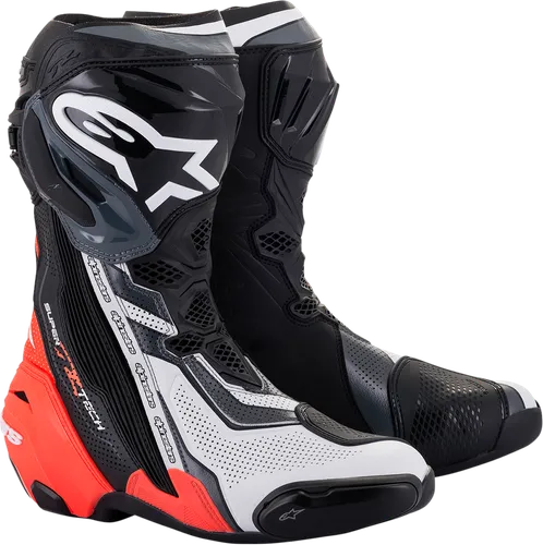 Alpinestars Supertech R Vented Boots Adult 10.5 11.5 12 12.5 4 5 6 6.5 7.5 8 9 9.5 Black White Gray Blue Fluorescent Yellow Red Orange Fluorescent Red 8