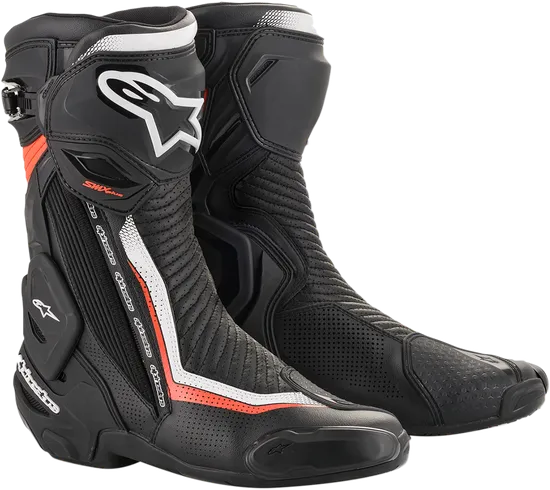 Alpinestars SMX Plus Vented Boots Adult 10.5 11.5 12 12.5 3.5 5 6 6.5 7.5 8 9 9.5 Black White Red Yellow 38