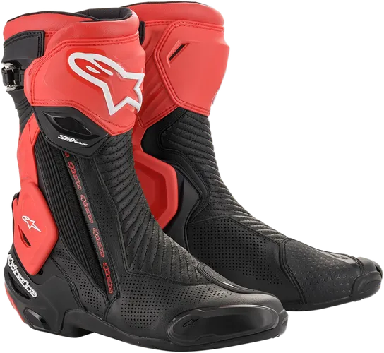 Alpinestars SMX Plus Vented Boots Adult 10.5 11.5 12 12.5 3.5 5 6 6.5 7.5 8 9 9.5 Black White Red Yellow 8