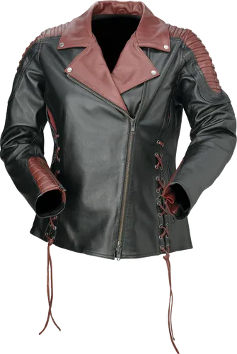 Z1R Adult Women Combiner Leather Jacket XS S M L XL 1W 2W 3W Black Red