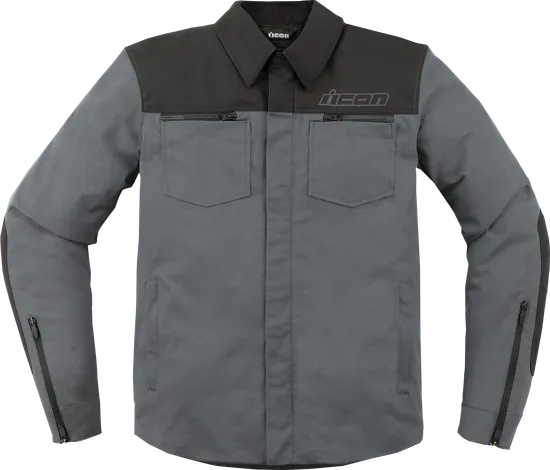 Icon Adult Men Upstate Canvas CE Jacket S M L XL 2XL 3XL Gray Black
