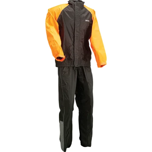 Z1R Adult Men 2-Piece Rainsuit S M L XL 2XL 3XL 4XL Black Orange Hi Viz 35