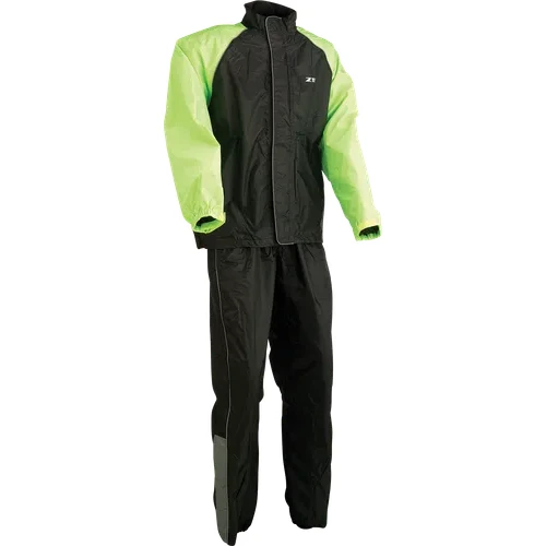 Z1R Adult Men 2-Piece Rainsuit S M L XL 2XL 3XL 4XL Black Orange Hi Viz 39